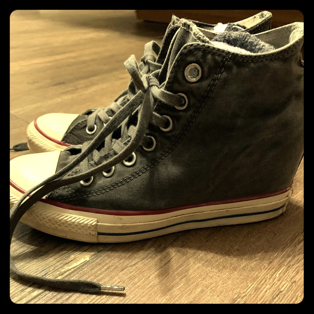 Wedge Heel Converse Chucks Distressed Navy Blue 😍